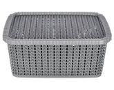 Kuber Industries Multipurposes Large M 20 Plastic Basket, Organizer For Kitchen, Countertop, Cabinet, Bathroom With Lid (Grey) -46KM070